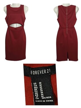 Forever 21 Burgundy Cutout Sheath Dress